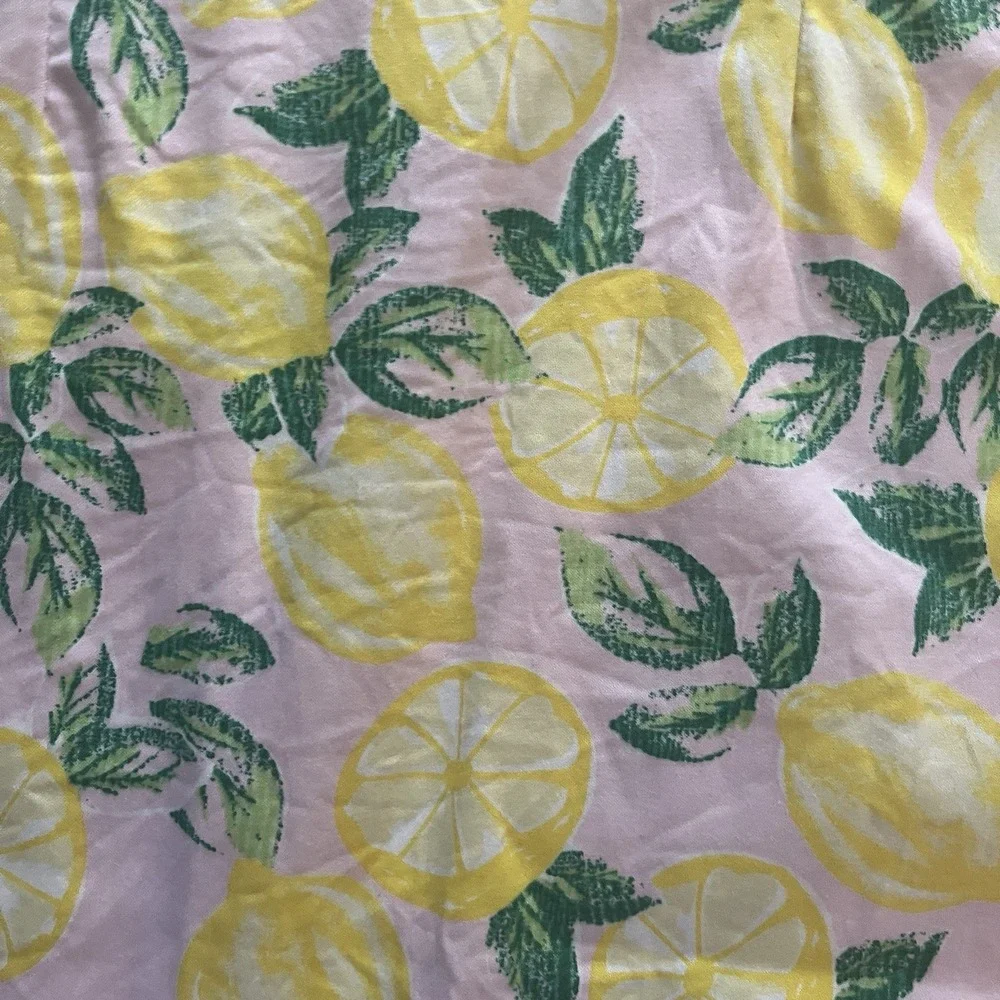 Cynthia Rowley Size 4 Dress V-Neck‎ Lemon Pink Yellow Green Sleeveless Mini